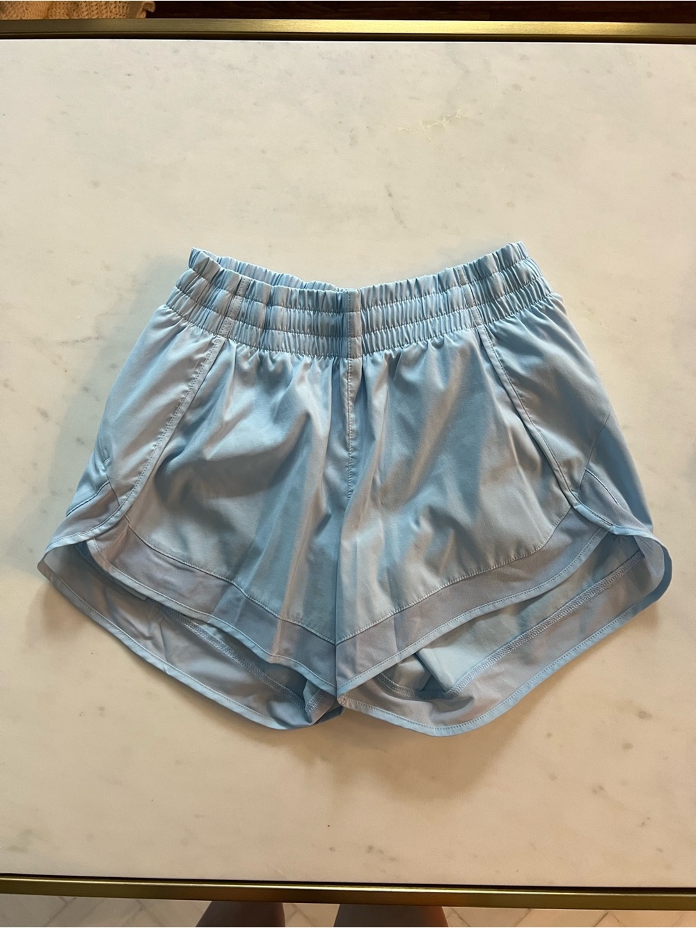 Athleta Mesh Racer Run Shorts Light Blue XS Athletic Running